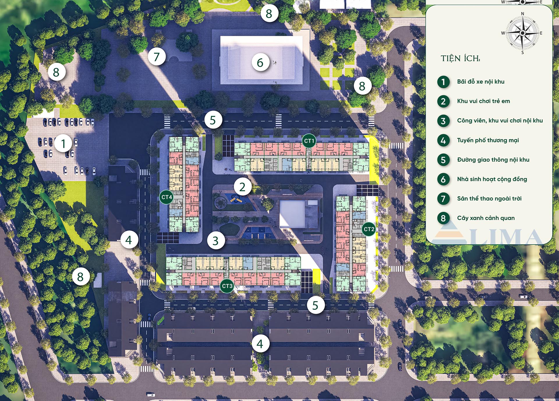 mặt bằng tổng thể ehouse tân trường